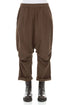 Gathered Knee Truffle Brown Silk Cotton Trousers 1