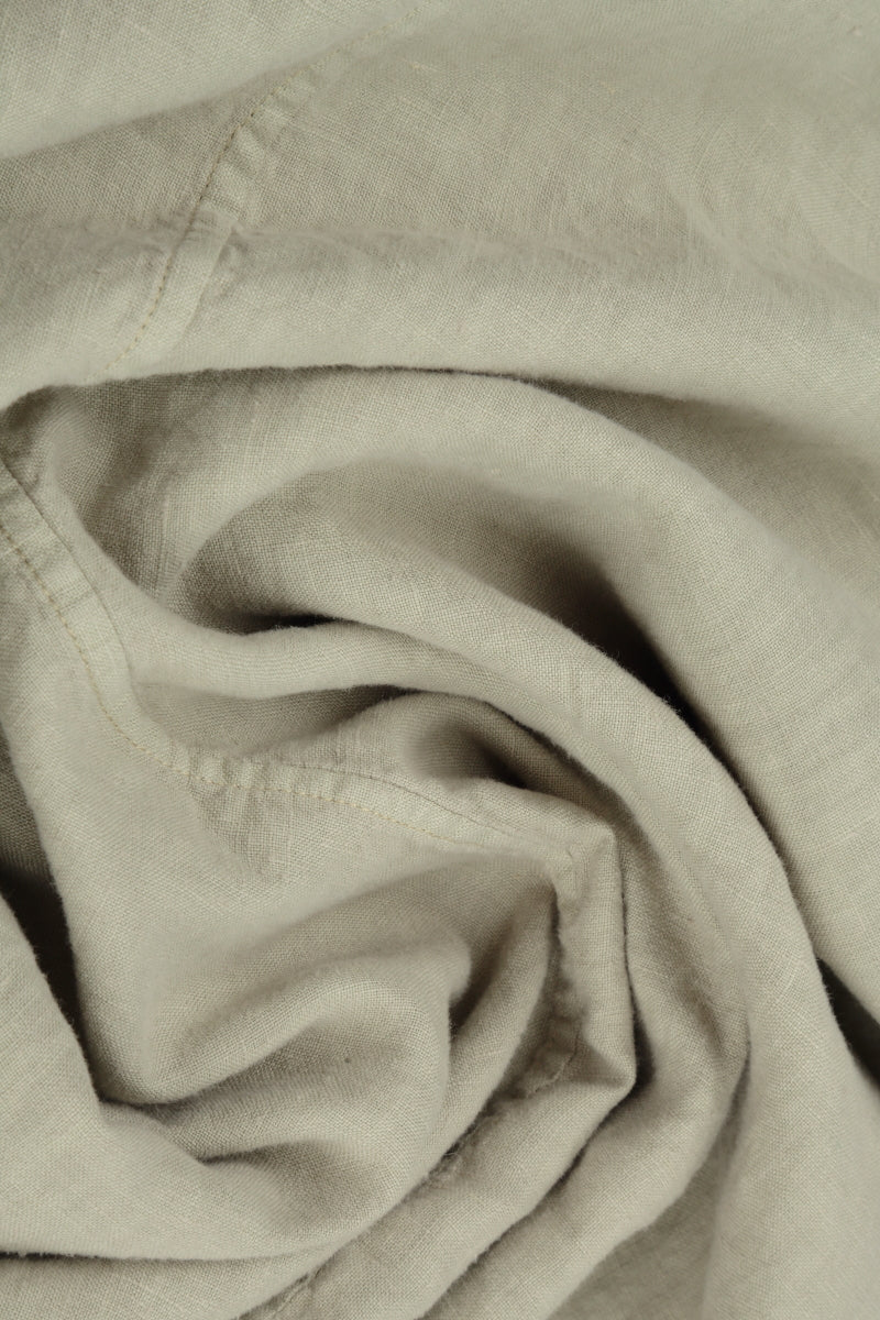 Hooded Gathered Sleeves Laurel Green Linen Jacket 5