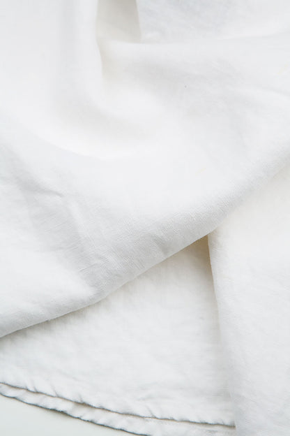 Gathered Sleeves White Linen Hooded Jacket 6
