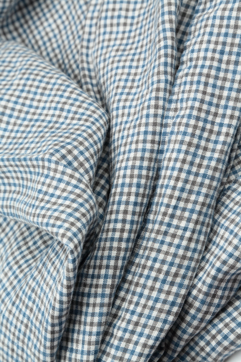 Gingham Check Linen Scarf 4