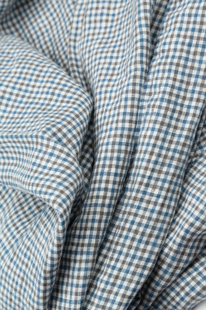 Gingham Check Linen Scarf 4
