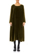 Golden Lime Silk Velvet Shift Dress 1