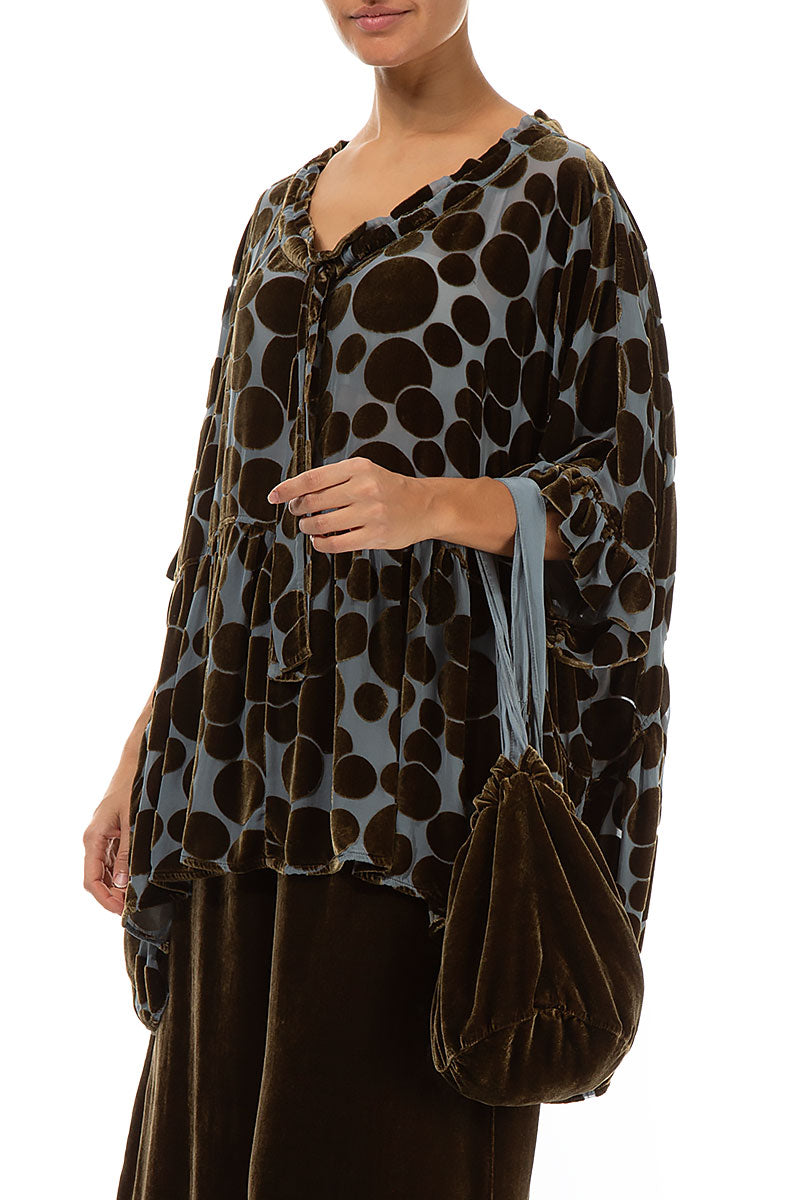 Golden Sage Silk Velvet Evening Hand Bag 2