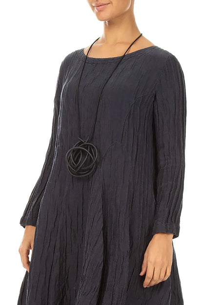 Graphic Loops Black Rubber Necklace 1