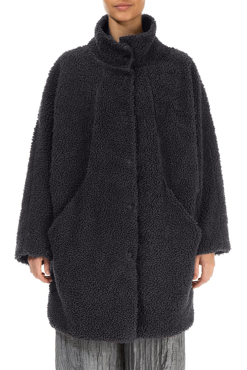 Graphite Blue Teddy Cotton Coat 1