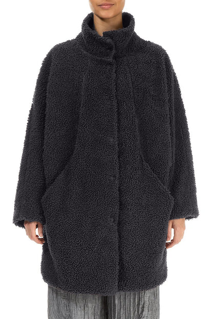 Graphite Blue Teddy Cotton Coat 1