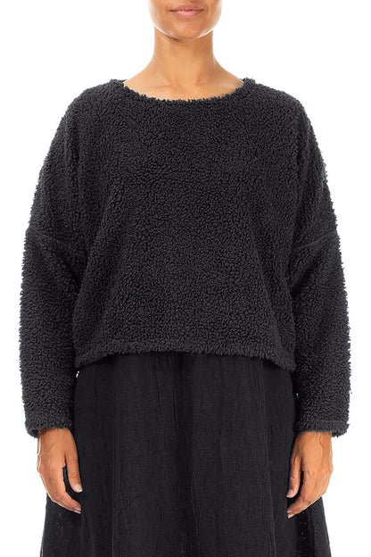 Pull en coton Teddy bleu graphite