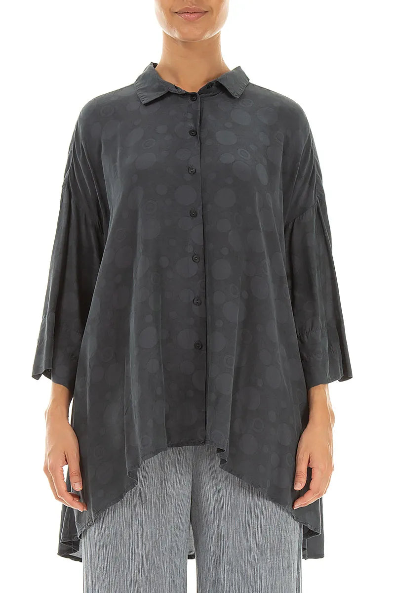 Chemise en soie et bambou Graphite Bubbles