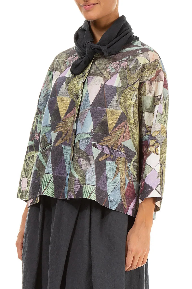 Graphite Gauze Linen Square Scarf 3