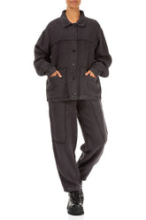 Graphite Heavy Linen Jacket 4