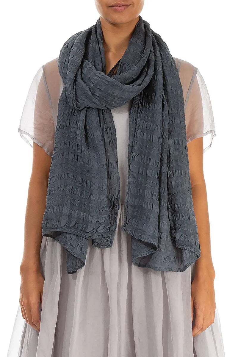 Foulard en soie gris graphite