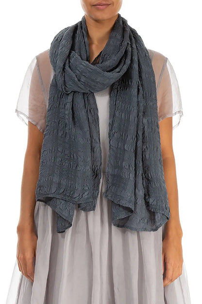 Foulard en soie gris graphite
