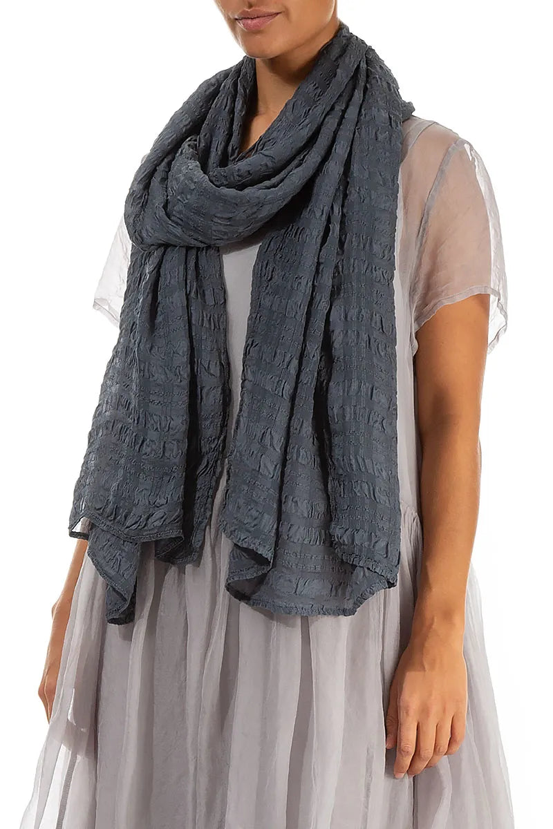 Foulard en soie gris graphite
