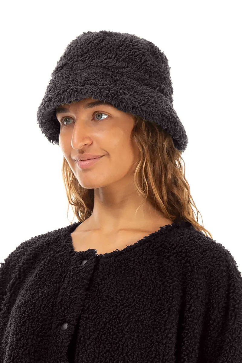 Graphite Teddy Cotton Bucket Hat
