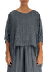 Graphite Textured Kaftan Silk Blouse 1