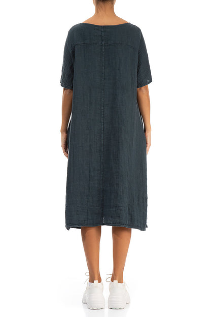 Graphite Textured Linen Dress 2
