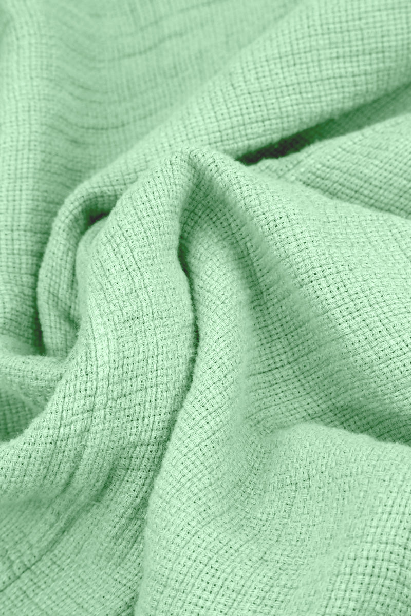 Green Sorbet Textured Linen Dress 5