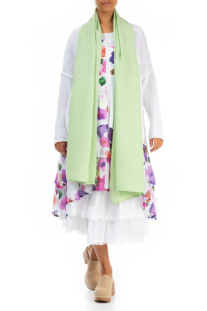 Green Sorbet Textured Silk Cotton Scarf 2