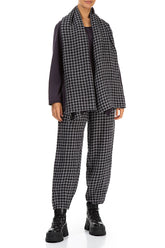 Grey Check Linen Scarf 2