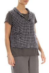 Grey Check Linen Vest 3