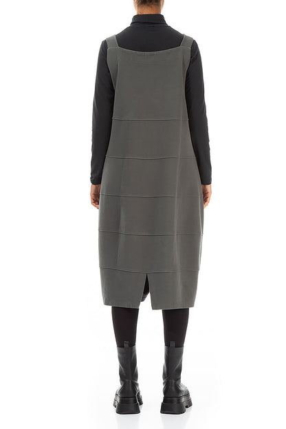 Grey Cotton Jersey Balloon Pinafore Dress 2