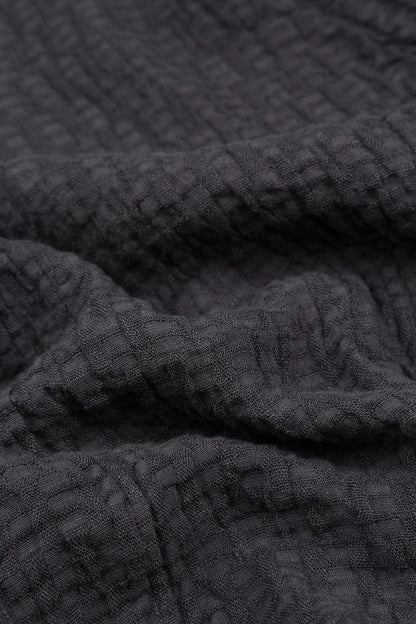 Grey Textured Linen Dungaree Dress 5
