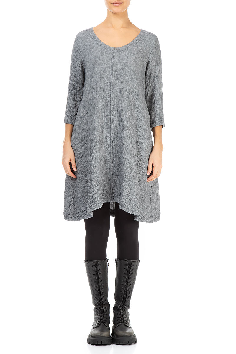 Grey Wool Midi Tunic Dress 1