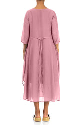 Half Sleeves Floaty Mauve Taupe Silk Cotton Dress 2