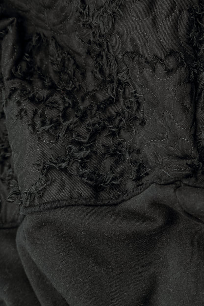 High Collar Black Feathered Jacket
