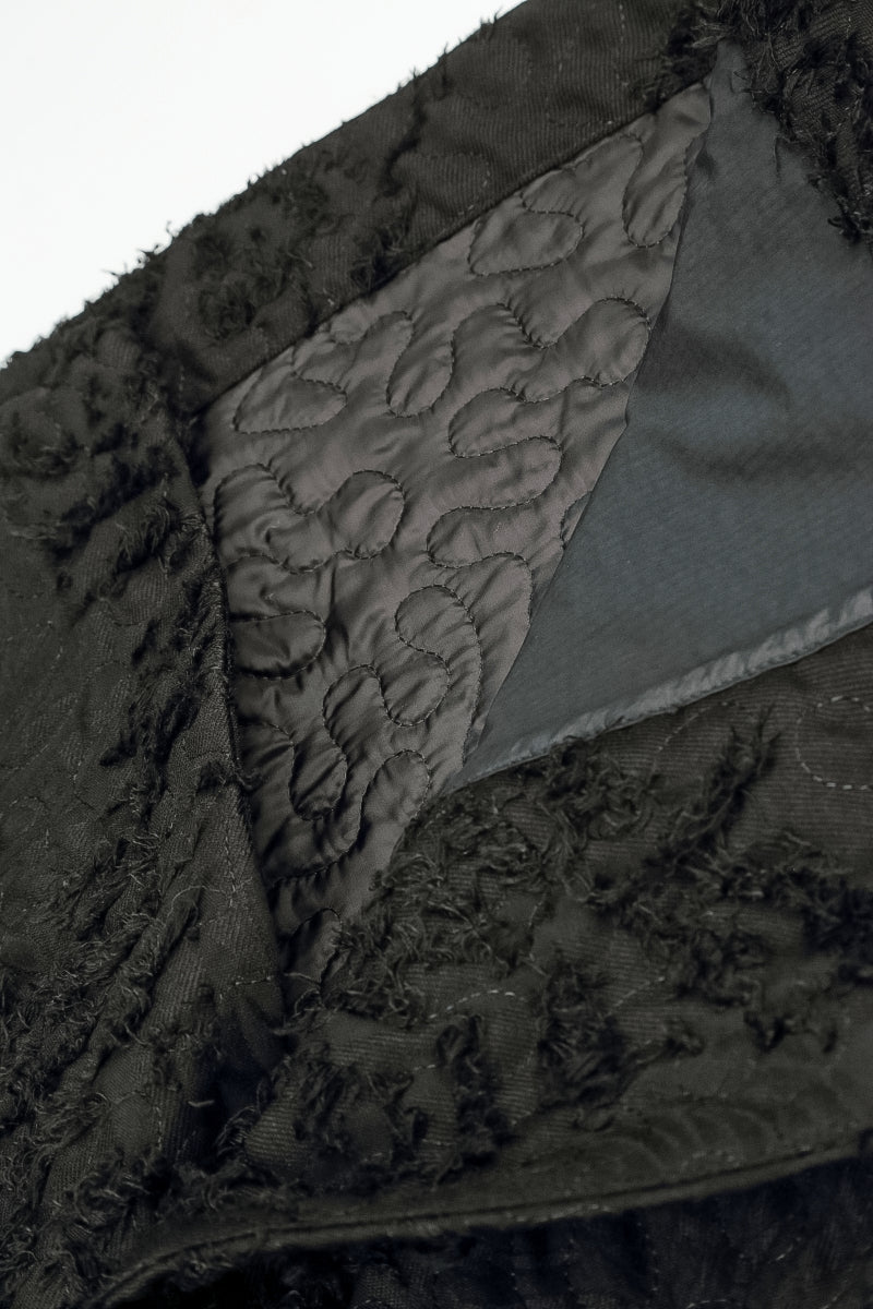 High Collar Black Feathered Jacket