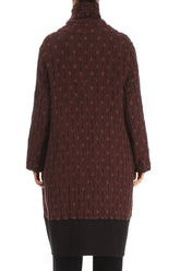 High Collar Merlot Textured Linen Jacket 2