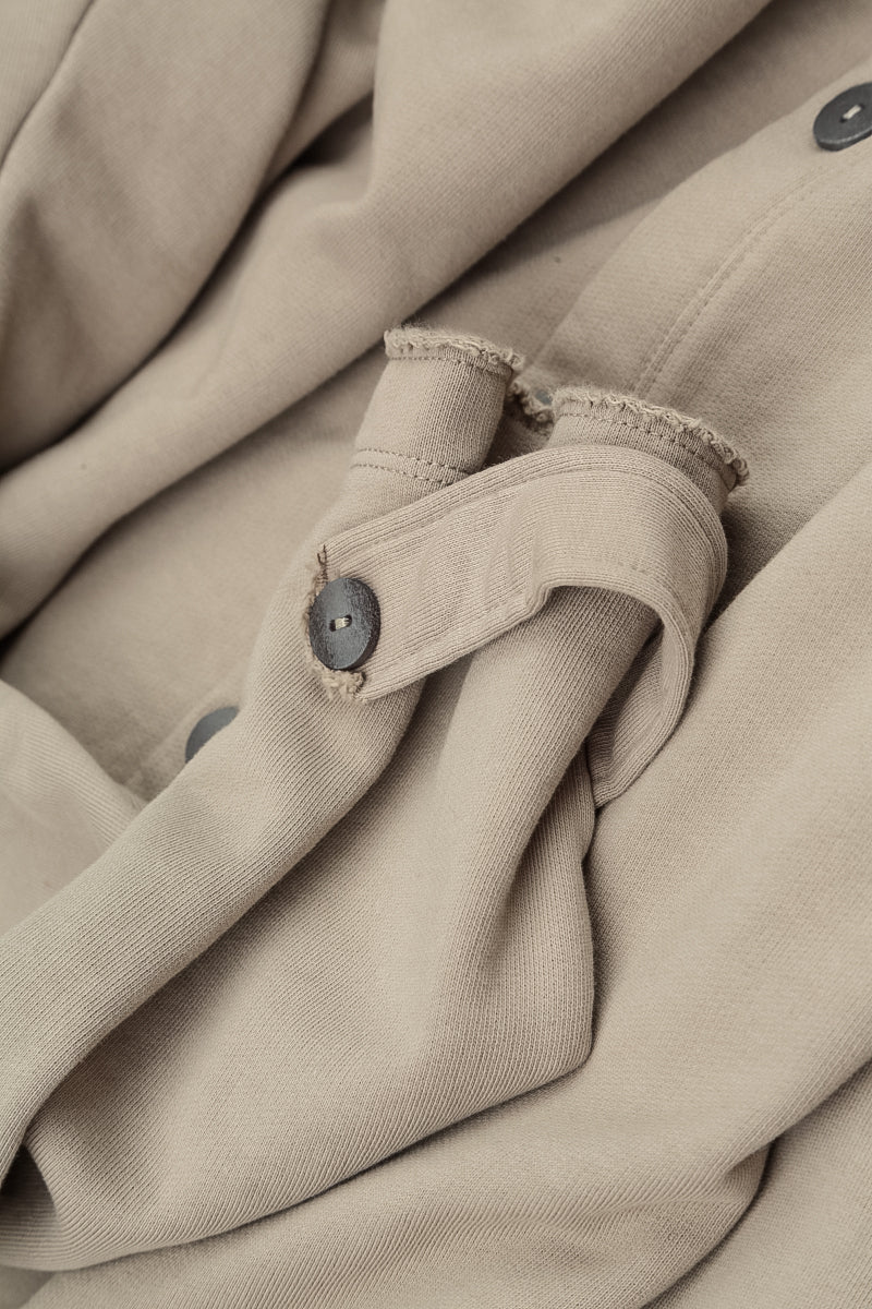 High Collar Olive French Terry Cotton Jacket 7