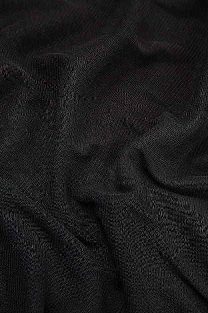 High Neck Fitted Black Tulle Silk Blouse 5