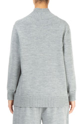 High Neck Grey Knitted Wool Jumper 2