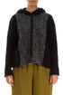 Hooded Dual Mélange Grey Alpaca Wool Sweater 1