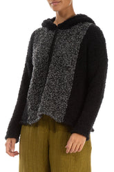 Hooded Dual Mélange Grey Alpaca Wool Sweater 3