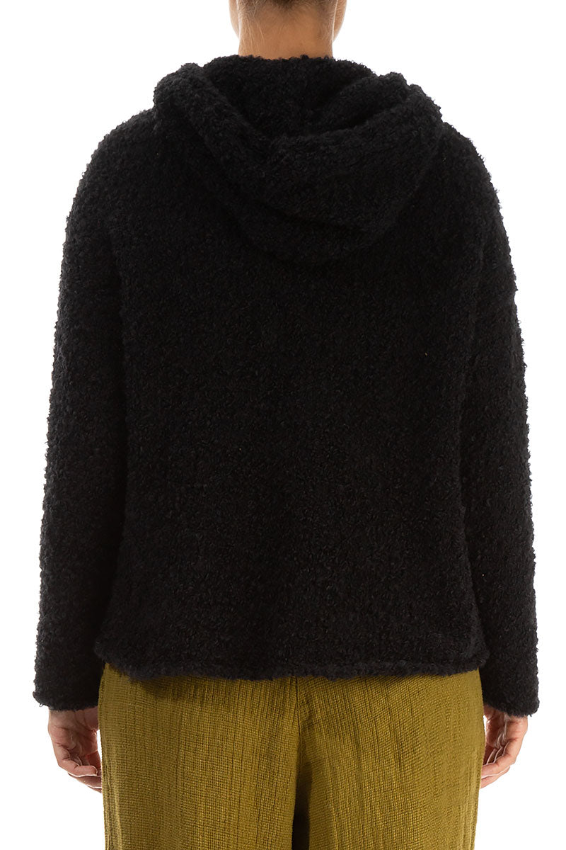 Hooded Dual Mélange Grey Alpaca Wool Sweater 2