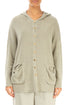 Hooded Laurel Green Linen Cardigan 1