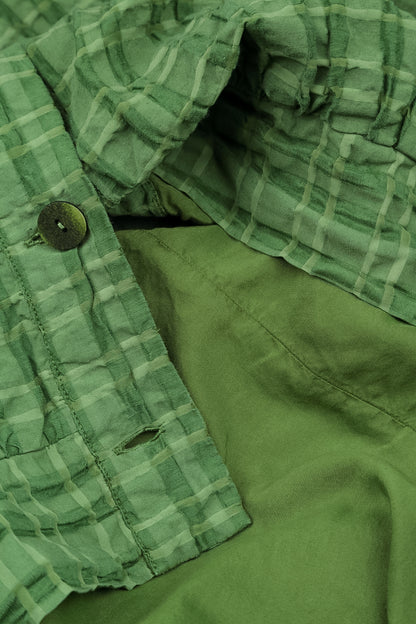 Hooded Loose Shamrock Green Linen Cotton Jacket