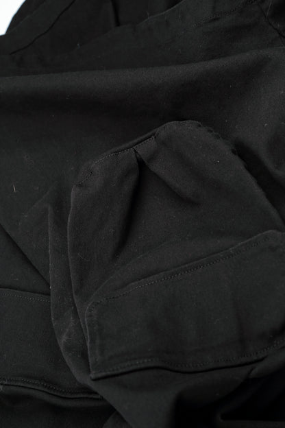 Hooded Black Stretch Cotton Coat