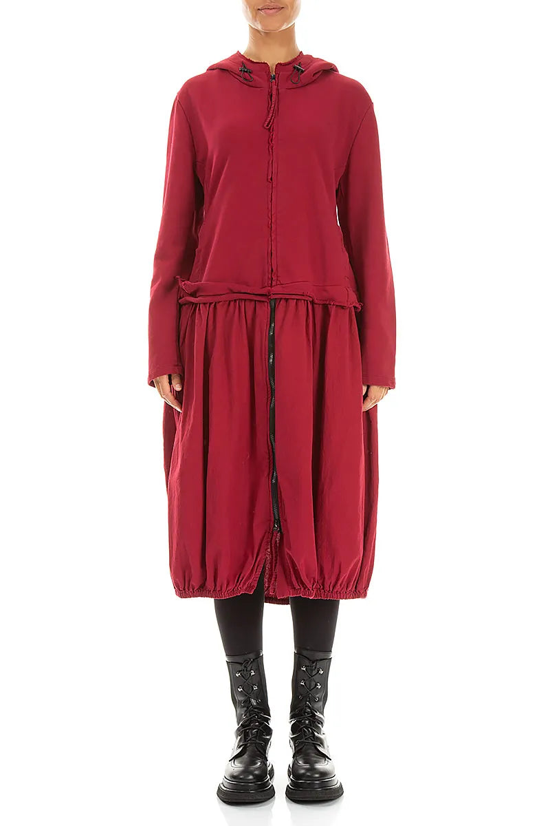Hooded Ruby Cotton Jacket Dress 1