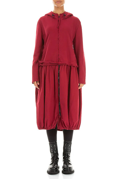Hooded Ruby Cotton Jacket Dress 1