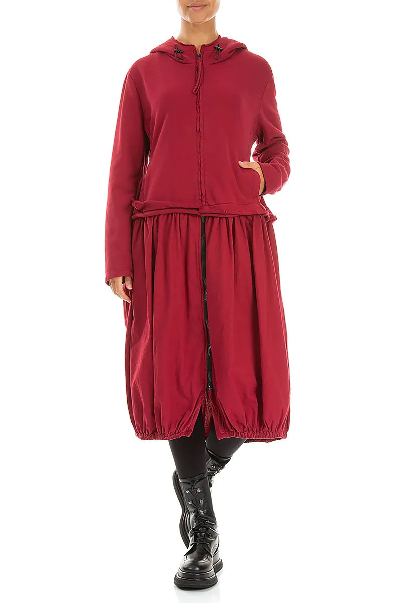 Hooded Ruby Cotton Jacket Dress 3