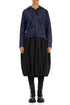Hooded Slate Blue Paintwave Cotton Jacket Dress 1