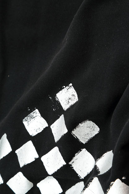 Hooded Three Pockets Black Silver Metallic French Terry Cotton Jacket 6