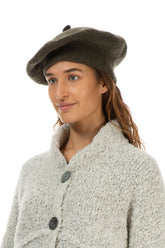 Khaki Knitted Wool Beret 3