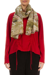 Khaki Retro Silk Cotton Scarf 1