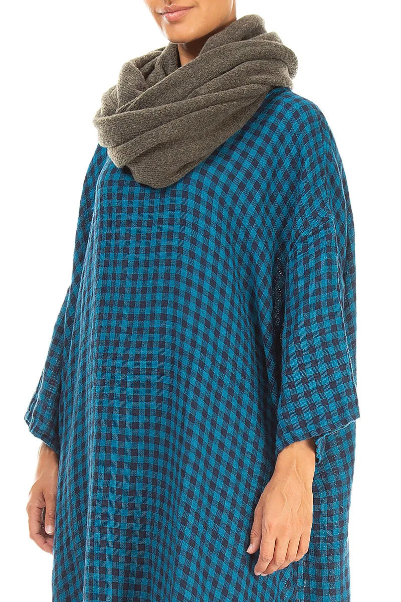 Khaki Wool Infinity Scarf 3