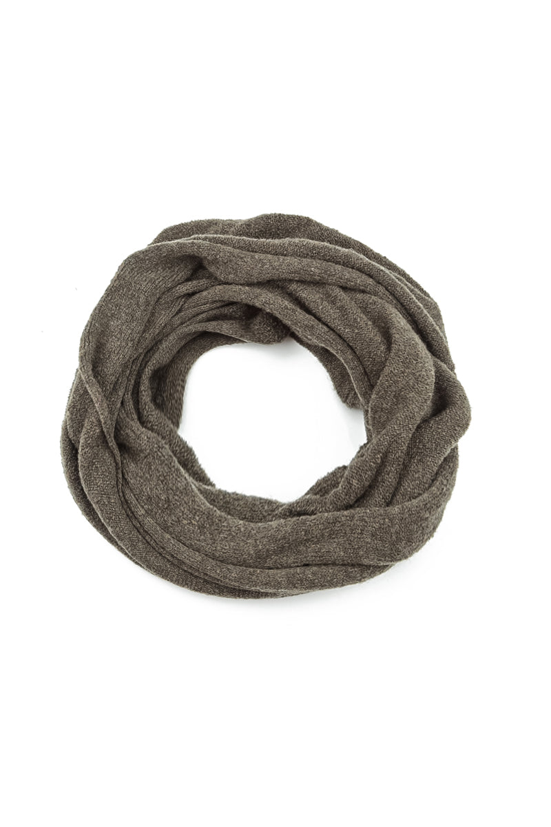 Khaki Wool Infinity Scarf