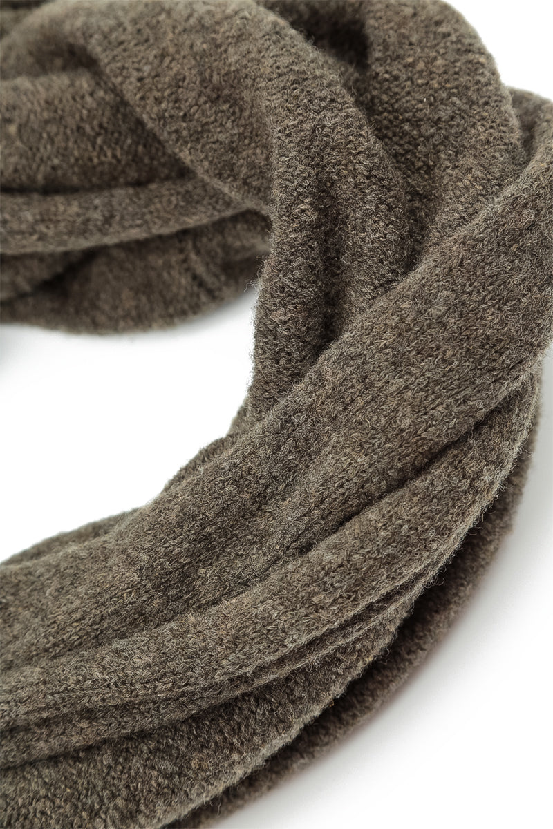 Khaki Wool Infinity Scarf 4